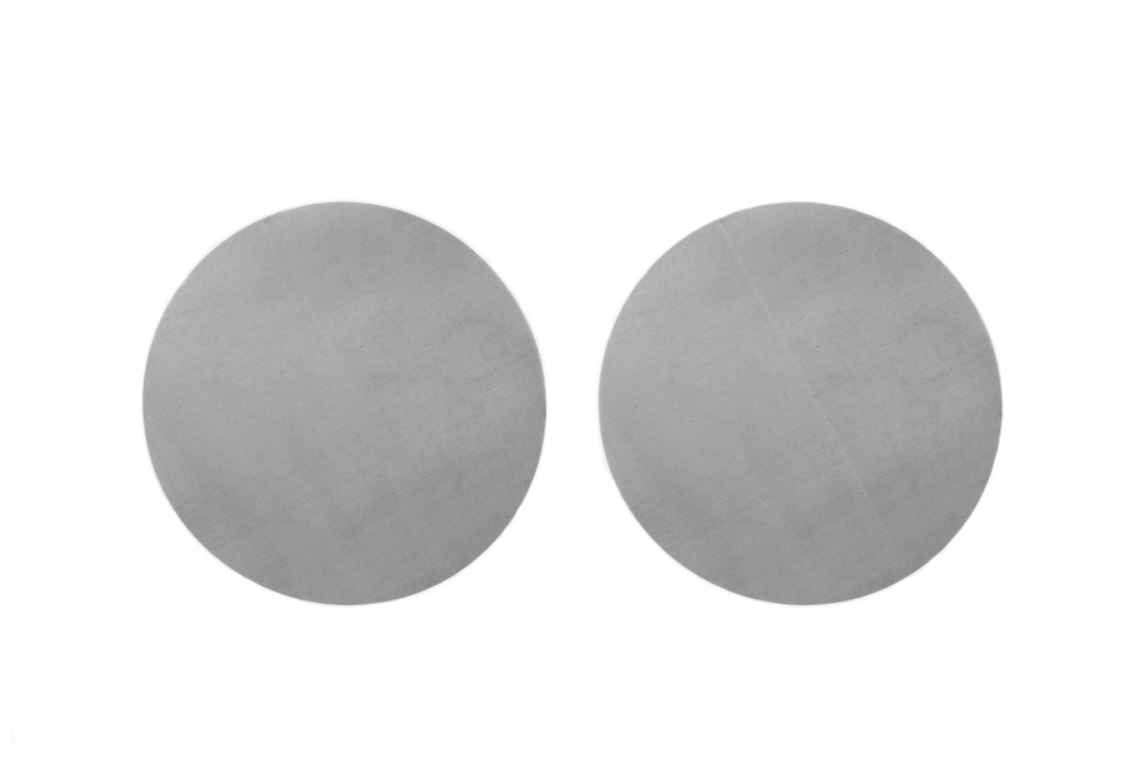 Set of 2 DXQ stainless steel filters, fine-mesh (50 µm), diameter: 150mm. Compatible with various manufacturers’ extractors.