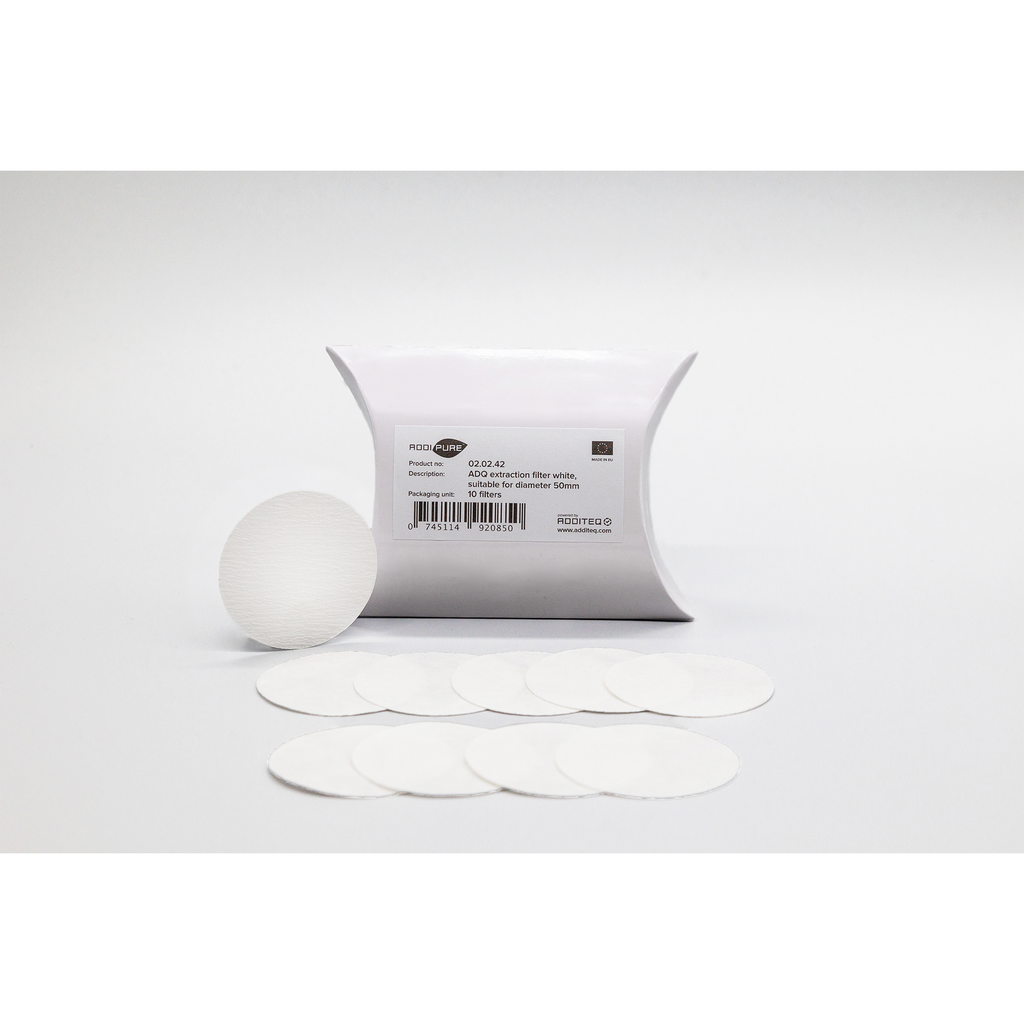 ADQ extraction filter white for extractor ADDIPURE PEO 100 and PEO 200. Tube diameter: 50mm. Set of 10 ADQ extraction filters.
