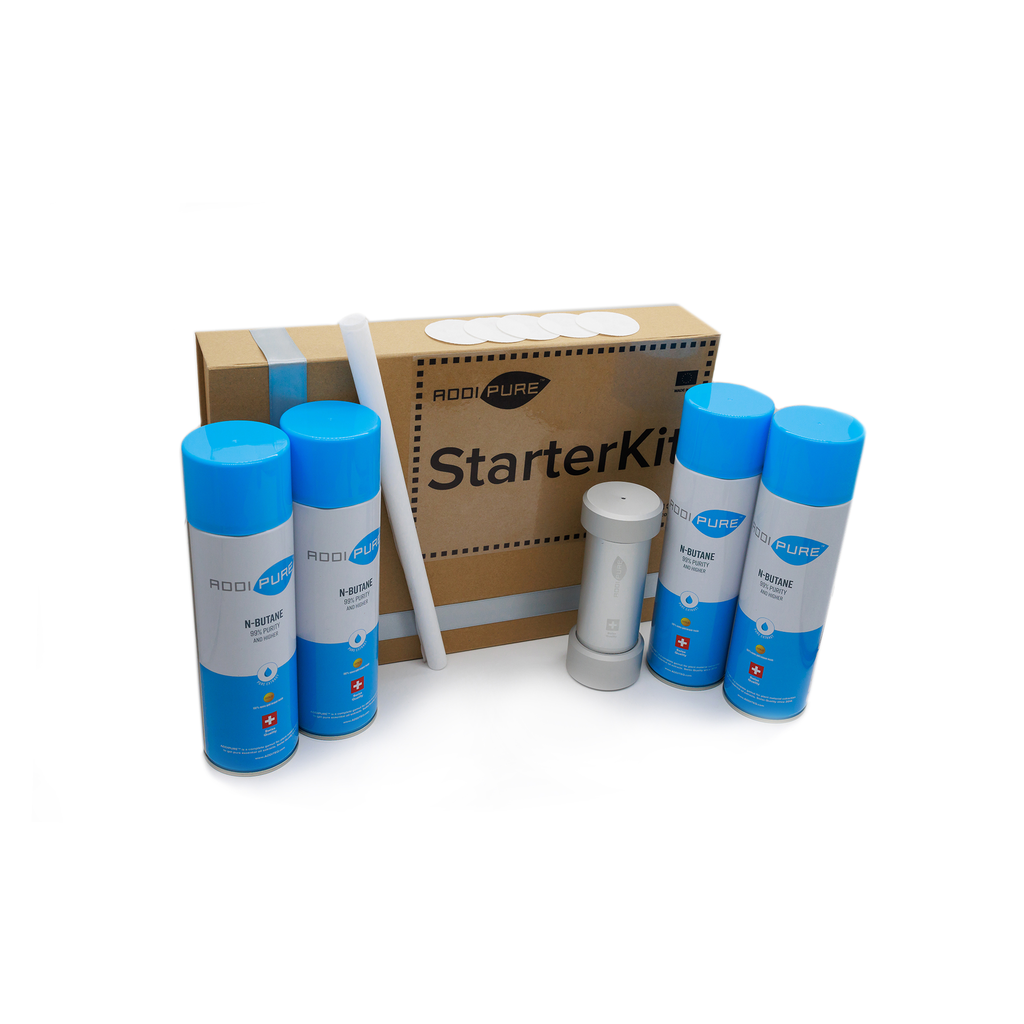 ADDIPURE StarterKit 60*50 (n-Butane). Enthält alles um mit der effizienten Pflanzenextraktion starten zu können. Swiss Quality.